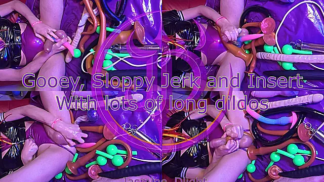 Jasmine_dlight - Gooey, Sloppy Goon and Insertions with Lots of Long Dildos