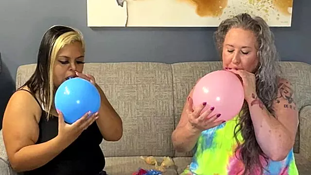 Phoenix Stacy & Goddess Cutie Balloon-Blowing Tease Part I 4K