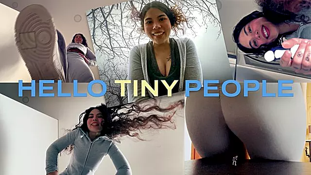 HELLO TINY PEOPLE 4K Giantess Kelly SQUASHES with FEET and BUTT