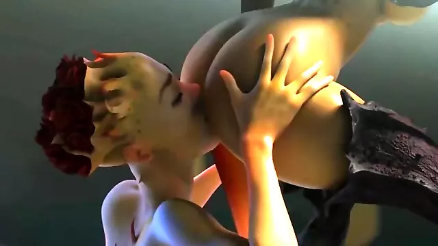Big tits humanoid babes fucking in a 3D animation by Tarazaurus