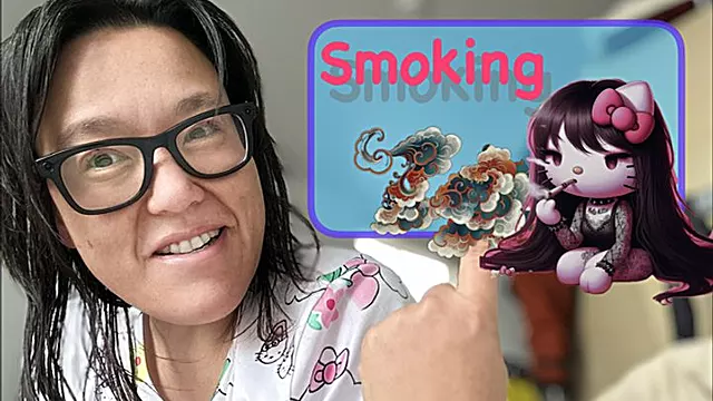Smoking and showing my cute saggy tits off (Nov 17 2025)