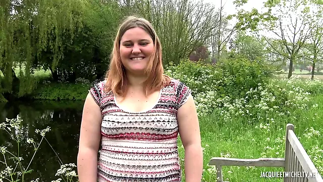 Manon, young, shy and BBW, get fucked in a threesome
