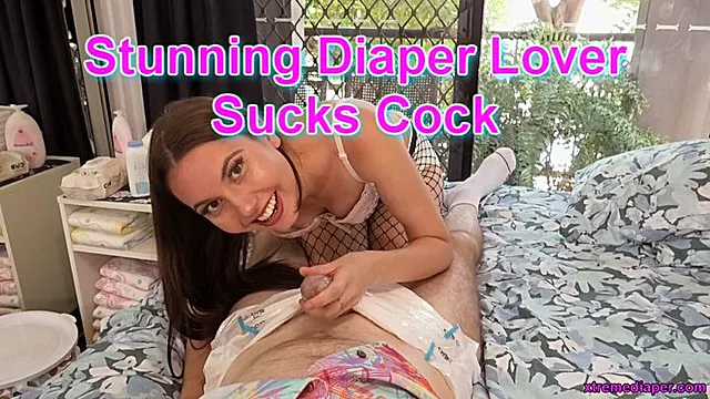 Stunning Diaper Lover Sucks Cock