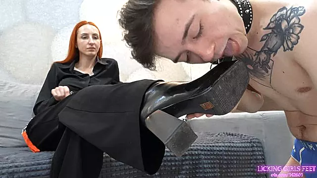 SHEILA - Beg to clean my boots and to worship my smelly feet, bitch! (HD)