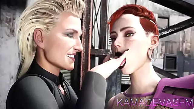 Meredith and Aurora Engage in Steamy Tongue Kissing Anime Action