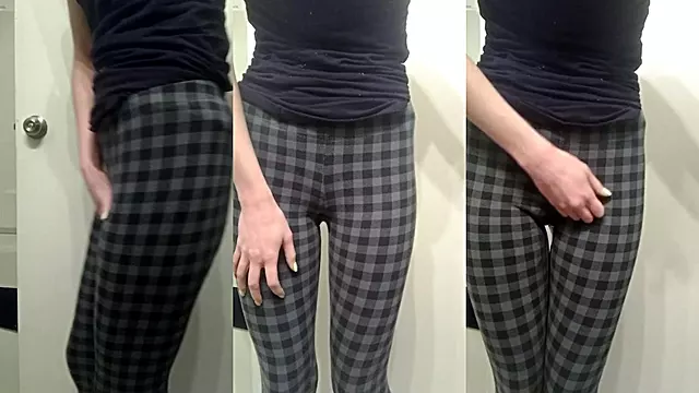 Desperate to Pee in Gray Leggings