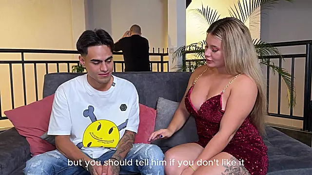 I fuck my stepmom in the living room while my stepdad is on a call! Danyel Mast and Karen Sleent