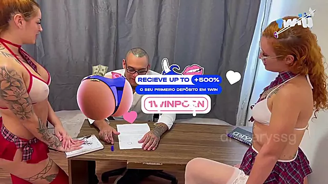 Redheads recover and give blowage to geography teacher for yr end exams - inexperienced fellatios and steamy damsels in strenuous XXX porn!