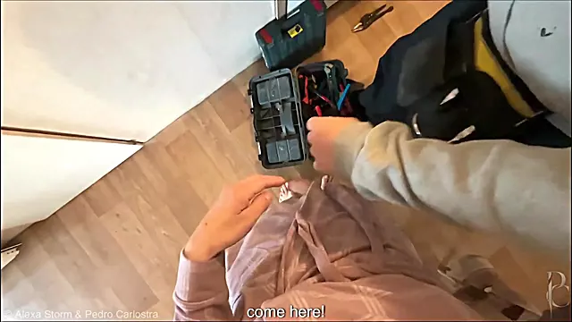 PIPE FIXING GONE WRONG! He doesn't expect my strapon!