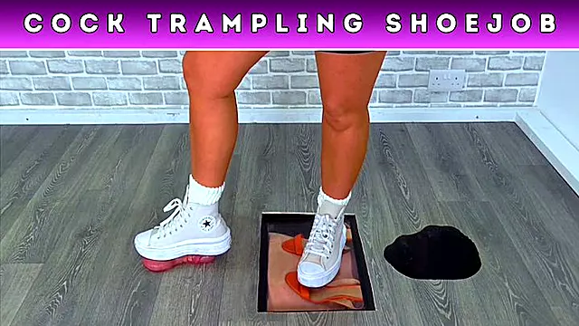 Goddess Amber - Smashing The Cum From Your Balls Under My Converse Chuck Taylor Platform Trainers (229) - Leg Cam - CBT Cock & Balls Trampling Shoejob