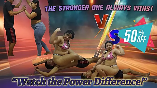 Defeated and Humiliated: She Crushes Him in Mixed Wrestling. mp4 mp4 new