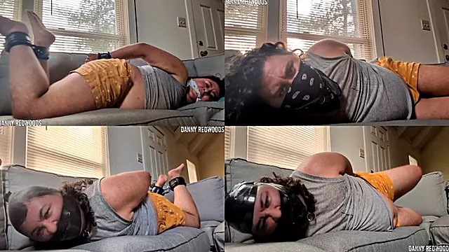 Leather Cuff Bondage with Increasingly Strict Gags