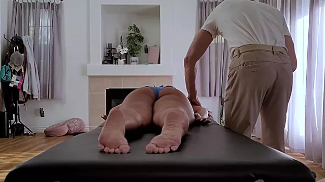 Hesistant Asian Wife Cheats During Massage - Krystal Davis