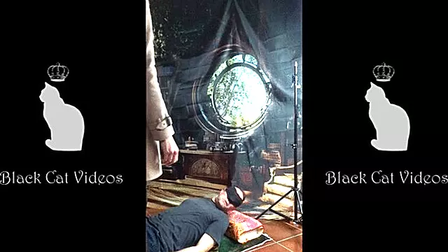 Alice trampling on a head in nylons (fullbody)