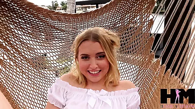 Chloe Cherry First Time Sex with Brian Omally - Blonde Petite Doggystyle Pool Fuck & Cum in Mouth