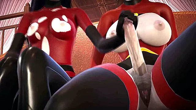 Futa Double Creampie: Violet Parr & Helen Parr Fuck Hard in 3D Porn