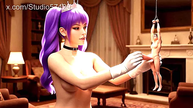 Giantess Miranda's Tiny Hangin' Slave Busts On Her Tits