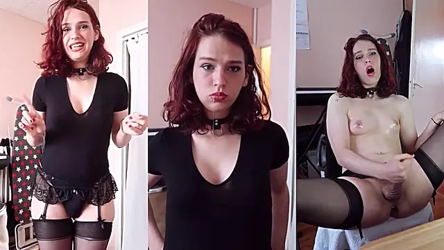 Redhead Femboy Trap Drools Oil Gushes Cum Swallows Huge Load