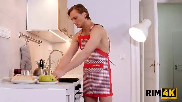 Rim4k. anilingus by the cutie and porn with husband take place in the kitchen
