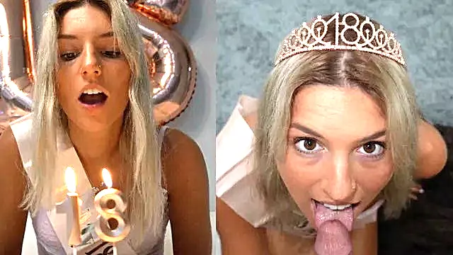 18 Year Old College Girl Celebrates Birthday by Giving a Blowjob & getting a ...