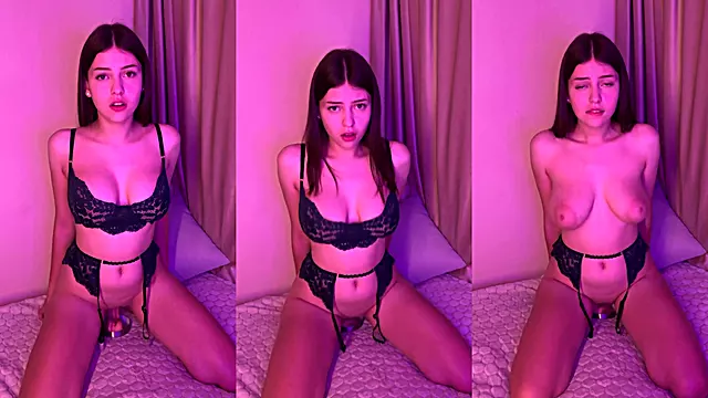 Beauty rides a huge dildo