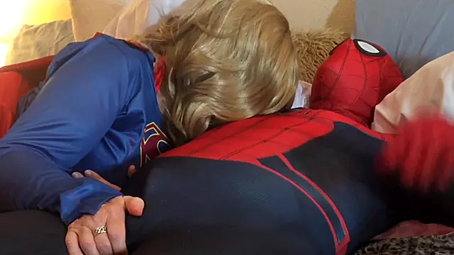 Granny Supergirl Sucks Spiderman