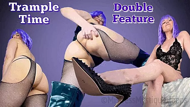 Trample Time Double Feature - Mistress steps and stomps on you in high heels, boots, and barefoot! - Female Domination, Femdom POV, Foot Humiliation, Trampling with Mistress Mystique Hoops - MP4