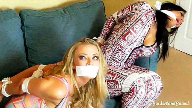 Bambi & Hannah in: Nabbed, Roped & Gagged with Glitterball Agent Claydon's Socks!