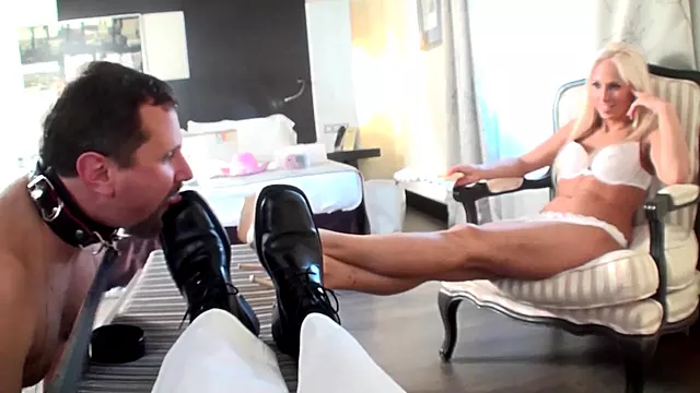 Licking Shoes To Be Glossy By Foot Girls