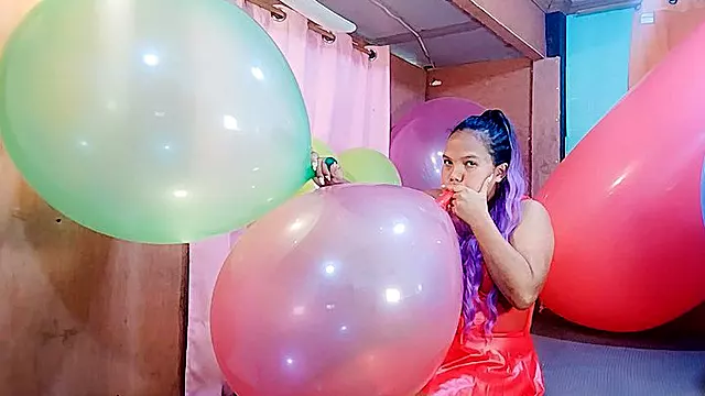 Santa s Sexy Helper Juju Blows Up Two Of Your Huge Balloons Non Pop