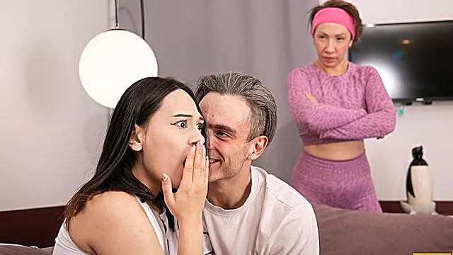 Stor Pik, Store Patter Mor, Pik, Perfekt Big Tits, Moden, Naturlig, For Meget, Mor Giver Blowjob