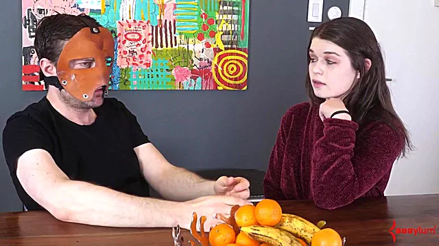 Fetish babe chatting behind the scenes