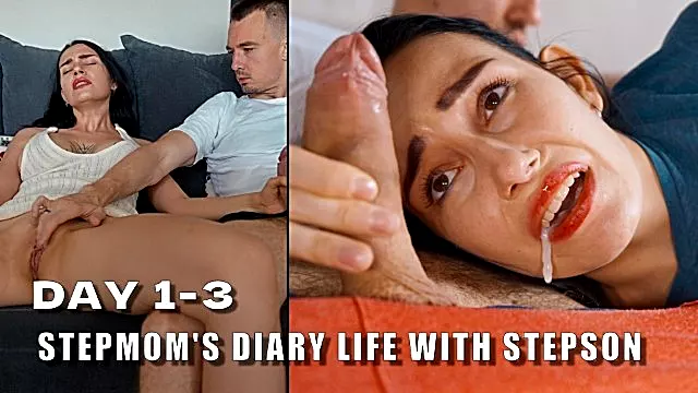 Day 1-3 Stepmom Share Bed With Stepson At Holiday Surprise Fuck With Cum In Pussy And Mouth