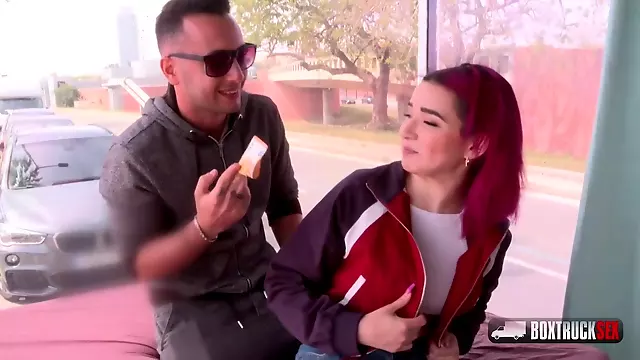 Mia Navaro has pink hair and tiny tits and likes to have rough sex, every day