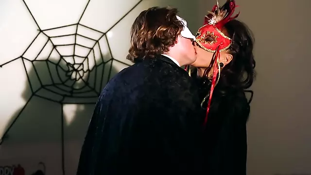 A masked chick is getting fucked and she is also licked well
