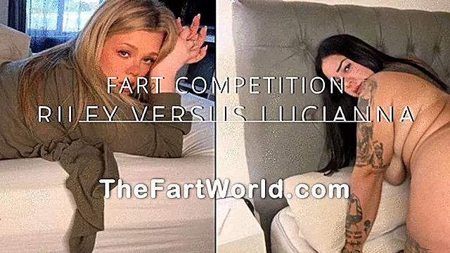 Riley Vs Lucianna Fart Competition! Both Models Break The World Record!
