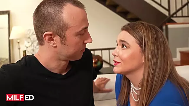 Natasha Nice Gets Interrupted By Her Stepson And Turns Solo Play Into Cock Riding