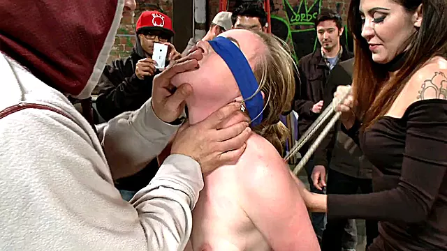 Blindfolded Scandal slut drilled doggystyle by dirty fucker with vibrator