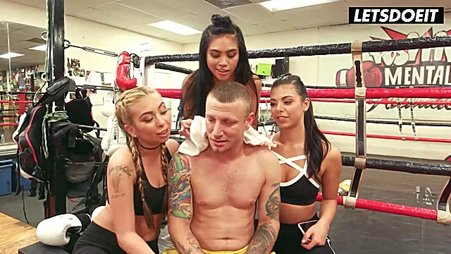 Gina Valentina Kat Dior And Ember Snow Seduce Their Trainer Into Hot Fuck