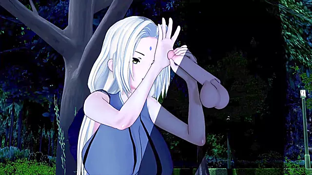 3D hentai featuring Tsunade from Naruto with big boobs and a nice ass