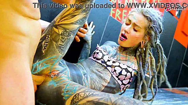 Pornstar Tattoo Artist gets Assfucked from Customer - hard Anal, ATM, facial cumshoot