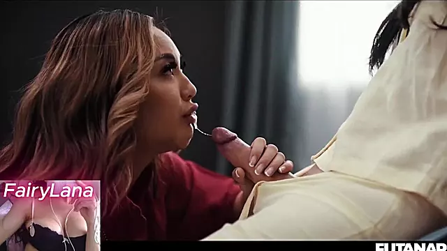 Asian futanari wakes up with massive cock and destroys her partner raw missionary creampie