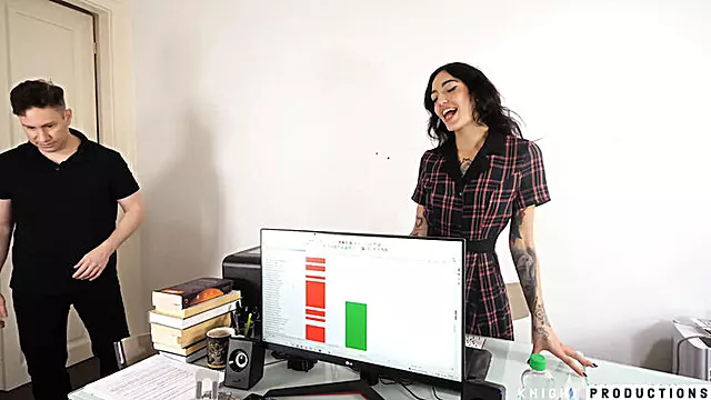 Brisen Squirting Secretary Fucked Hard On Desk - Facial & Swallow