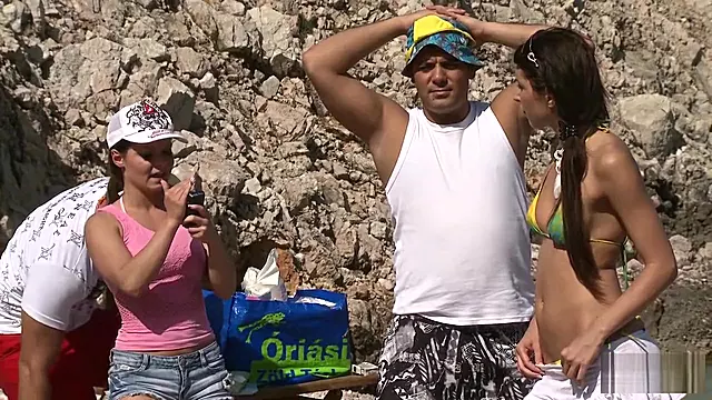 Naughty group sex tournament on the beach 1