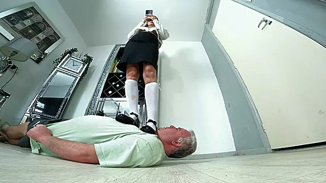 Socks Gray, Lunga, Fusta Lunga, Cu Sosete Lungi, Eleve În Uniforma, Eleve In Sosetute