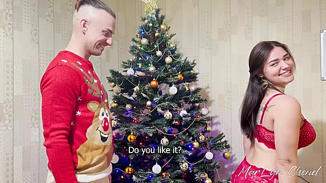My Christmas present is her ass, anal cowgirl, side ass fuck, cum on her face.