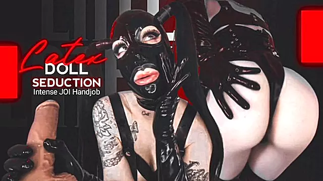 Latexdocka, Femdomkvinna, Män Kvinna, Maskenlady, Gummi Fetisch, Avrunkning Latex, Runka Latexhandskar