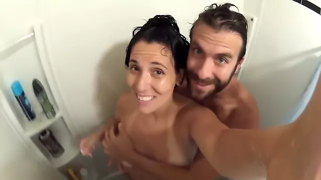Soapy Handjob & Doggie Fuck, in the Shower. Closeup Go-Pro POV!