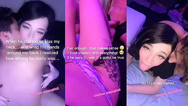 Petite trans stepsis helps stepbro with his big dick oops slipped in creampie