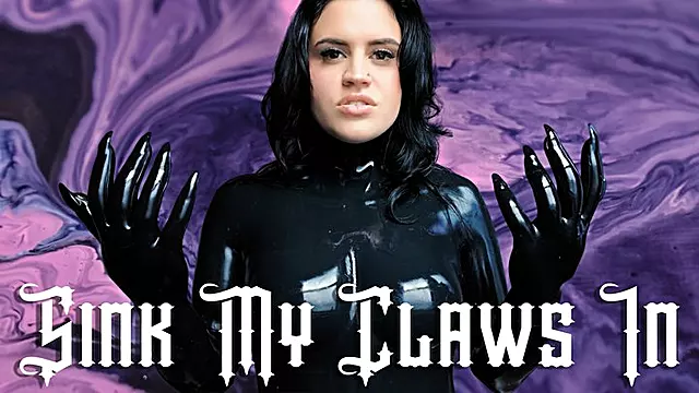 Sink My Claws In: Upclose Mental Domination Shiny Silicone Glove & Catsuit Tease Eye Contact Femdom POV Ft Miss Roper